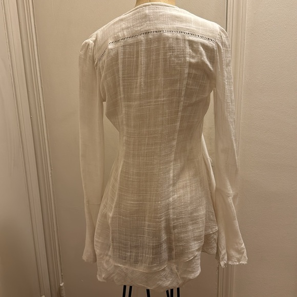 FREE PEOPLE ✨ NWT GRETA BUTTON-DOWN GAUZE TUNIC | XS | white | send an offer! ❤️ - Picture 5 of 6